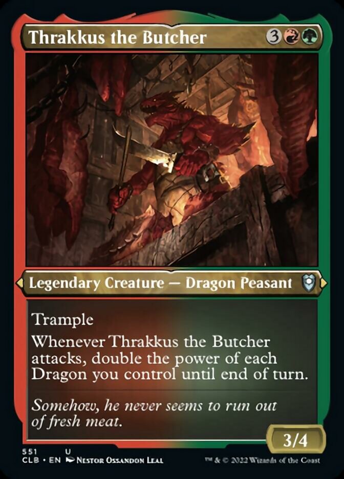 Thrakkus the Butcher (Foil Etched) [Commander Legends: Battle for Baldur's Gate] | Arkham Games and Comics