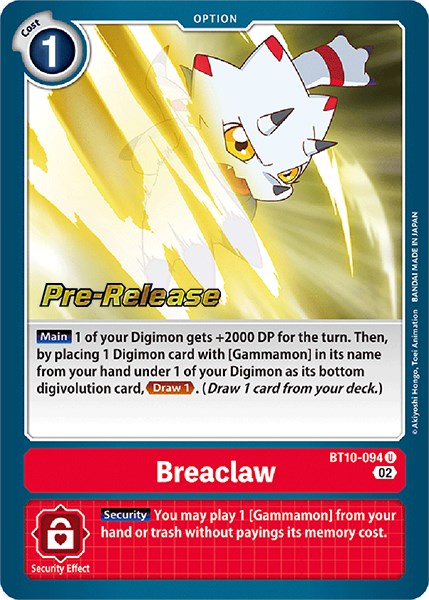 Breaclaw [BT10-094] [Xros Encounter Pre-Release Cards] | Arkham Games and Comics