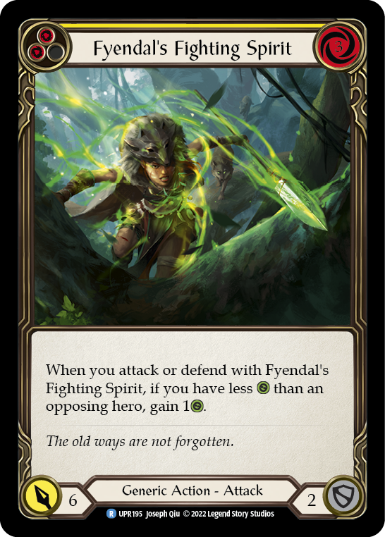 Fyendal's Fighting Spirit (Yellow) [UPR195] (Uprising)  Rainbow Foil | Arkham Games and Comics