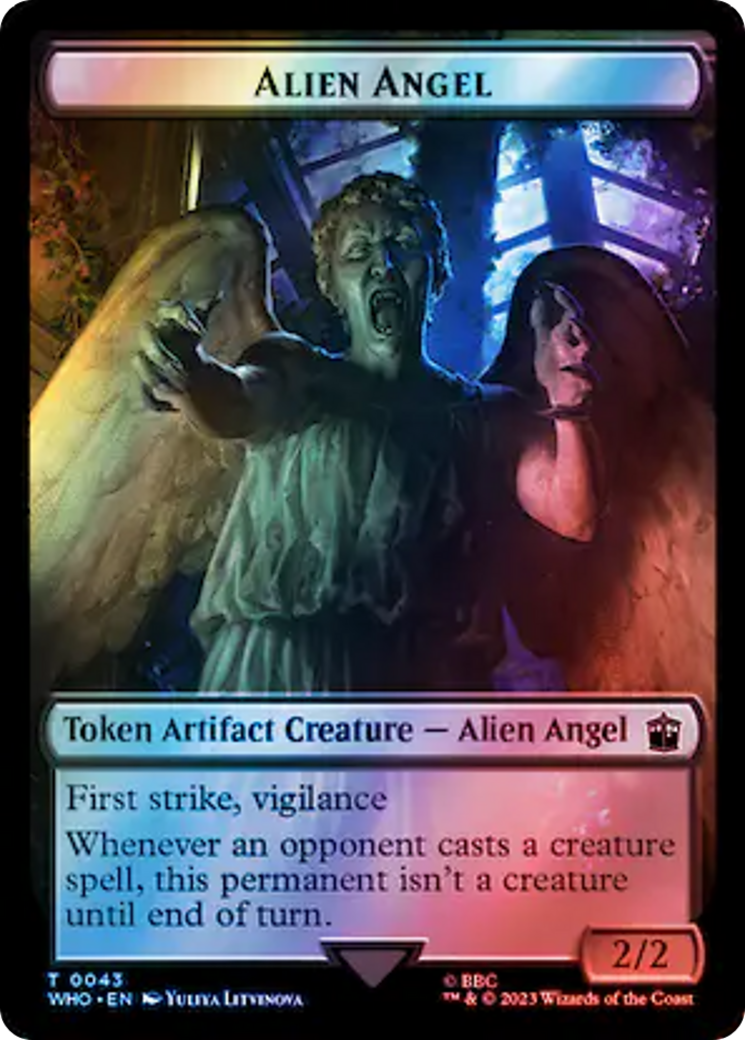 Alien Angel // Food (0059) Double-Sided Token (Surge Foil) [Doctor Who Tokens] | Arkham Games and Comics