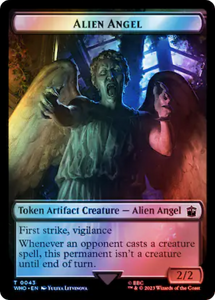Alien Angel // Alien Insect Double-Sided Token (Surge Foil) [Doctor Who Tokens] | Arkham Games and Comics