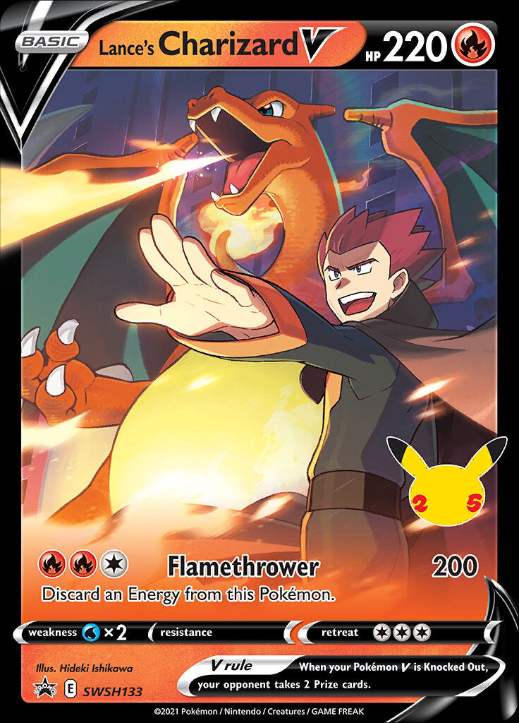 Lance's Charizard V (SWSH133) (Celebrations) [Sword & Shield: Black Star Promos] | Arkham Games and Comics