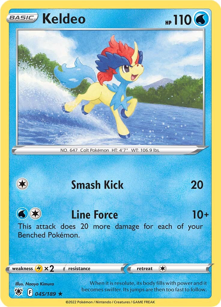 Keldeo (045/189) (Theme Deck Exclusive) [Sword & Shield: Astral Radiance] | Arkham Games and Comics