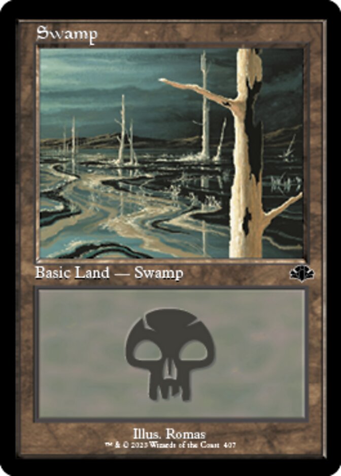 Swamp (407) (Retro) [Dominaria Remastered] | Arkham Games and Comics