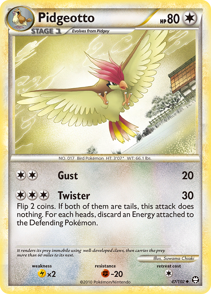 Pidgeotto (47/102) [HeartGold & SoulSilver: Triumphant] | Arkham Games and Comics