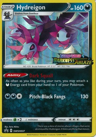 Hydreigon (SWSH037) (Prerelease Promo) [Sword & Shield: Black Star Promos] | Arkham Games and Comics