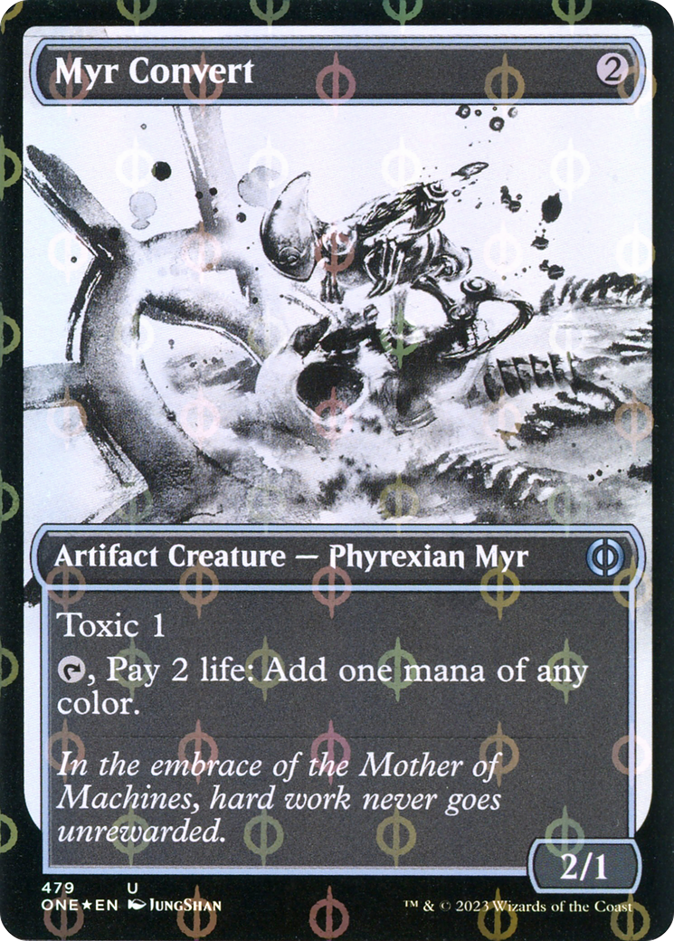 Myr Convert (Showcase Ichor Step-and-Compleat Foil) [Phyrexia: All Will Be One] | Arkham Games and Comics