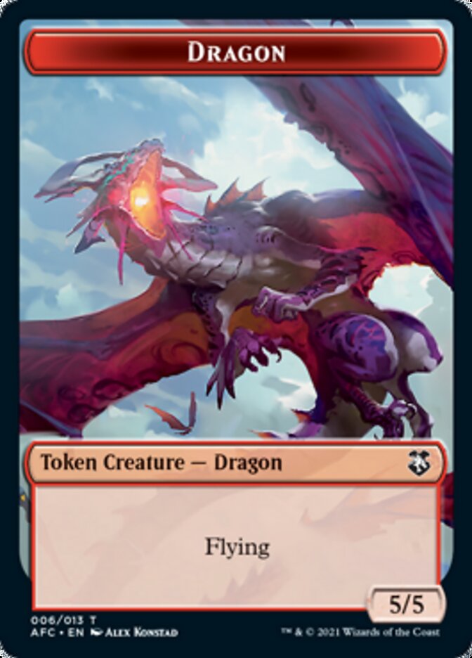 Dragon // Dragon Spirit Double-sided Token [Dungeons & Dragons: Adventures in the Forgotten Realms Commander Tokens] | Arkham Games and Comics