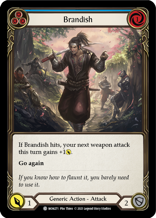 Brandish (Blue) [MON271] (Monarch)  1st Edition Normal | Arkham Games and Comics