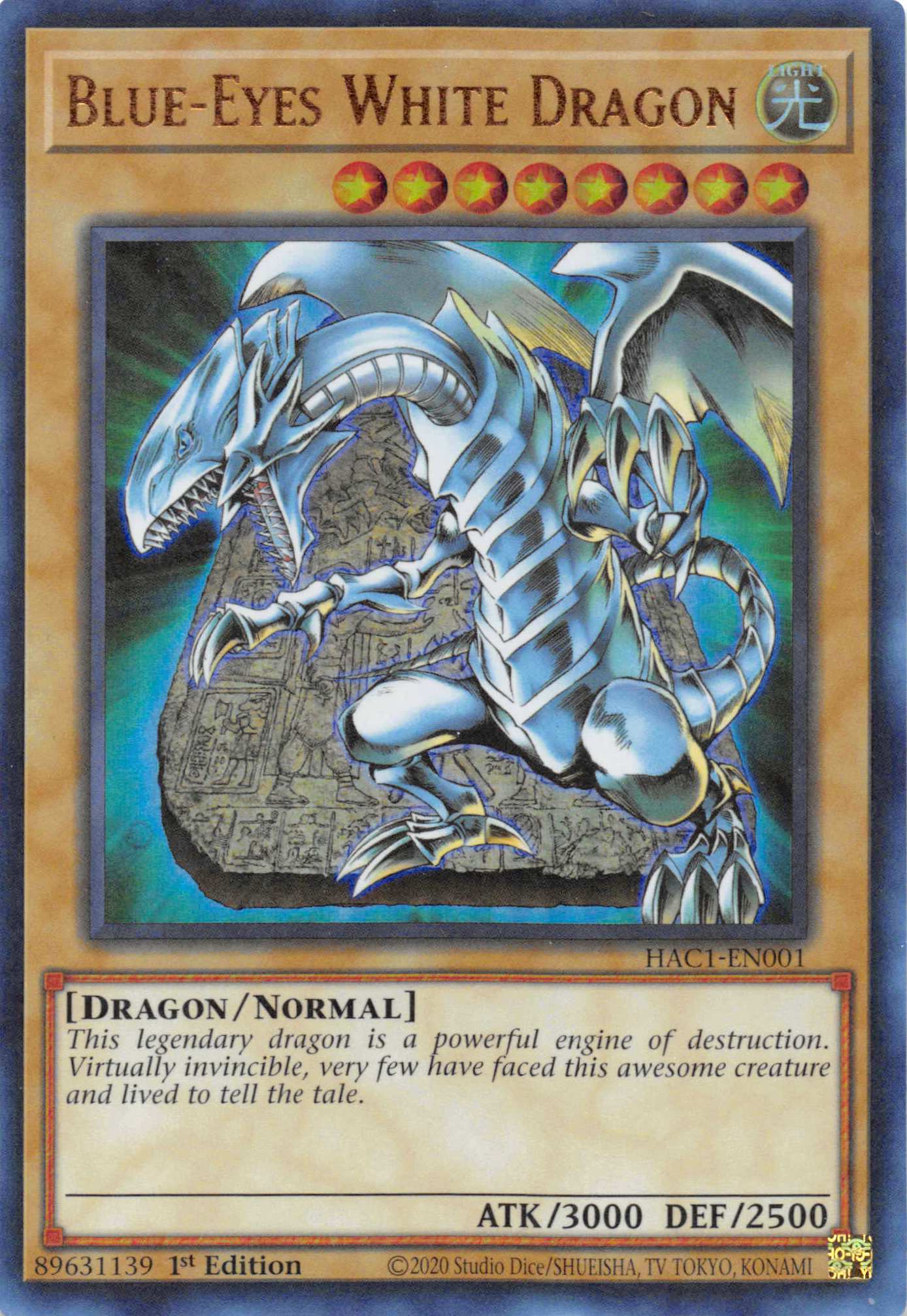 Blue-Eyes White Dragon (Duel Terminal) [HAC1-EN001] Parallel Rare | Arkham Games and Comics