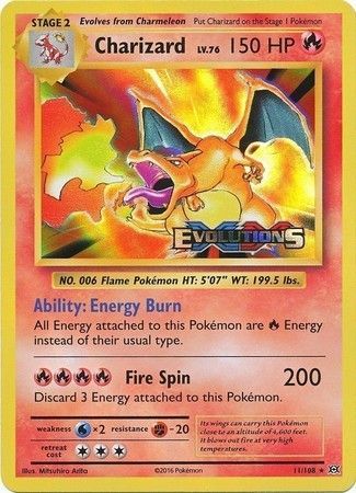 Charizard (11/108) (XY Evolutions Prerelease) [XY: Black Star Promos] | Arkham Games and Comics