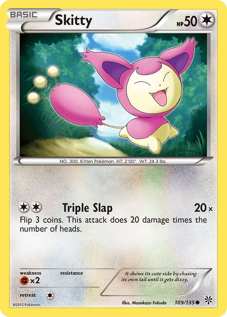 Skitty (109/135) [Black & White: Plasma Storm] | Arkham Games and Comics