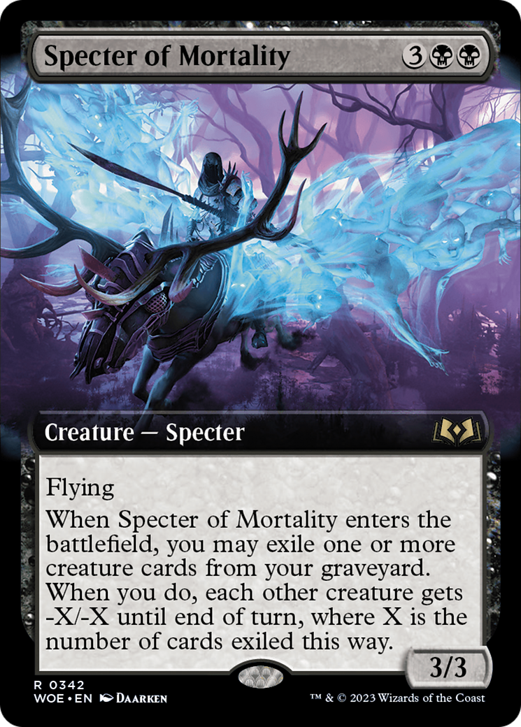 Specter of Mortality (Extended Art) [Wilds of Eldraine] | Arkham Games and Comics