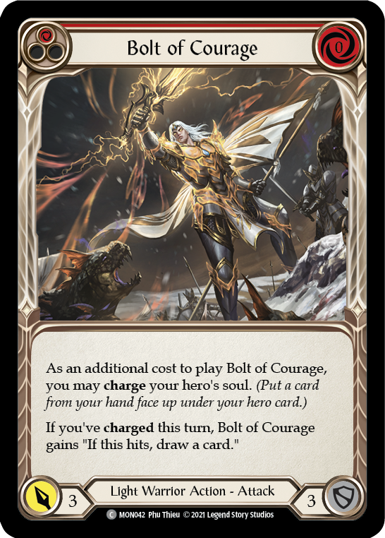 Bolt of Courage (Red) [MON042-RF] (Monarch)  1st Edition Rainbow Foil | Arkham Games and Comics