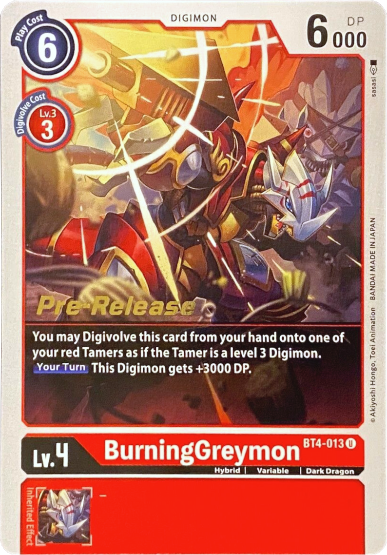 BurningGreymon [BT4-013] [Great Legend Pre-Release Promos] | Arkham Games and Comics