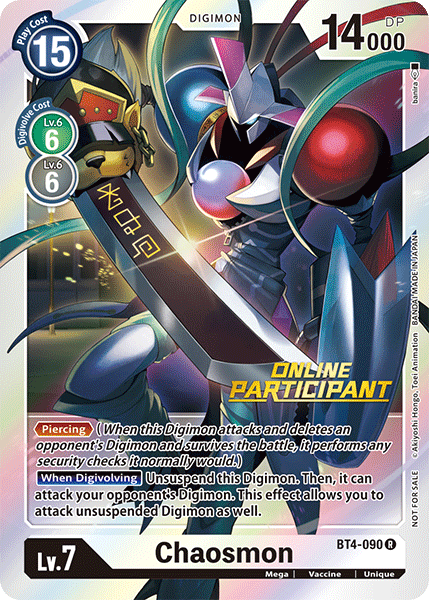 Chaosmon [BT4-090] (Online Participant) [Great Legend Promos] | Arkham Games and Comics