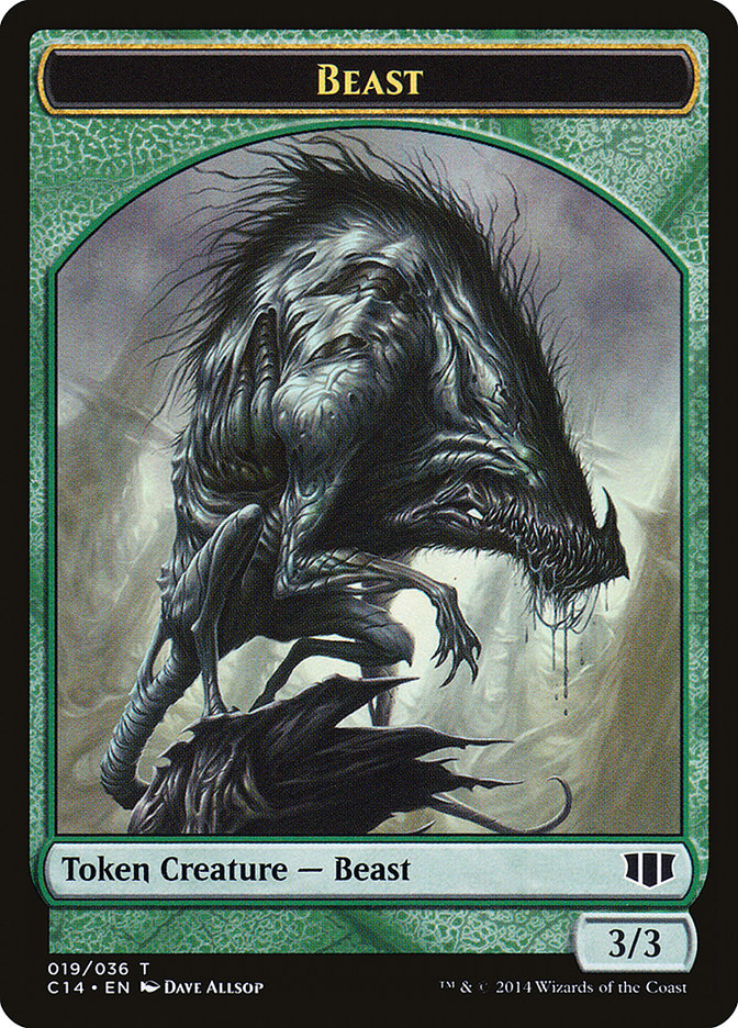 Elemental // Beast (019/036) Double-sided Token [Commander 2014 Tokens] | Arkham Games and Comics