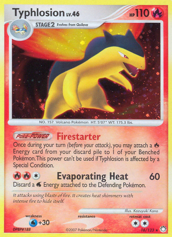 Typhlosion (16/123) [Diamond & Pearl: Mysterious Treasures] | Arkham Games and Comics