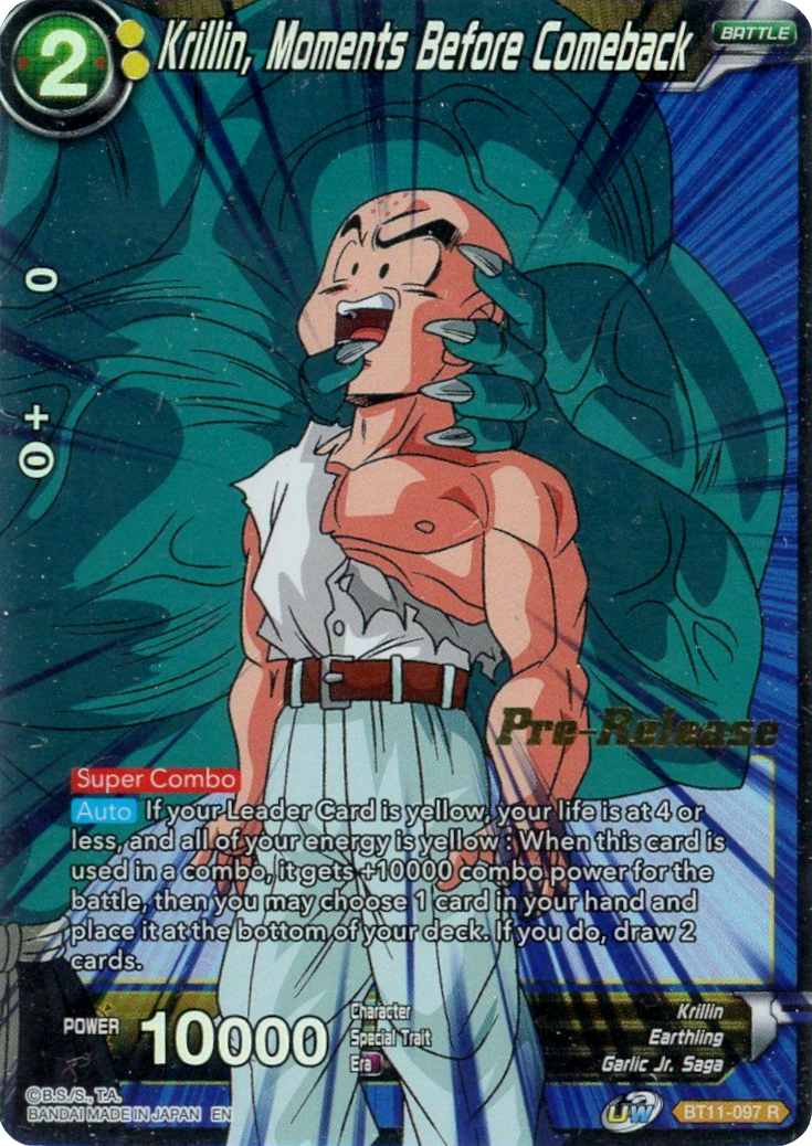 Krillin, Moments Before Comeback (BT11-097) [Vermilion Bloodline Prerelease Promos] | Arkham Games and Comics