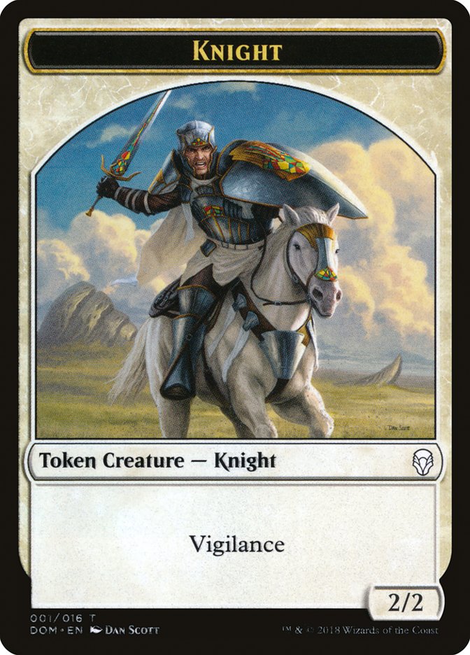 Knight (001/016) [Dominaria Tokens] | Arkham Games and Comics