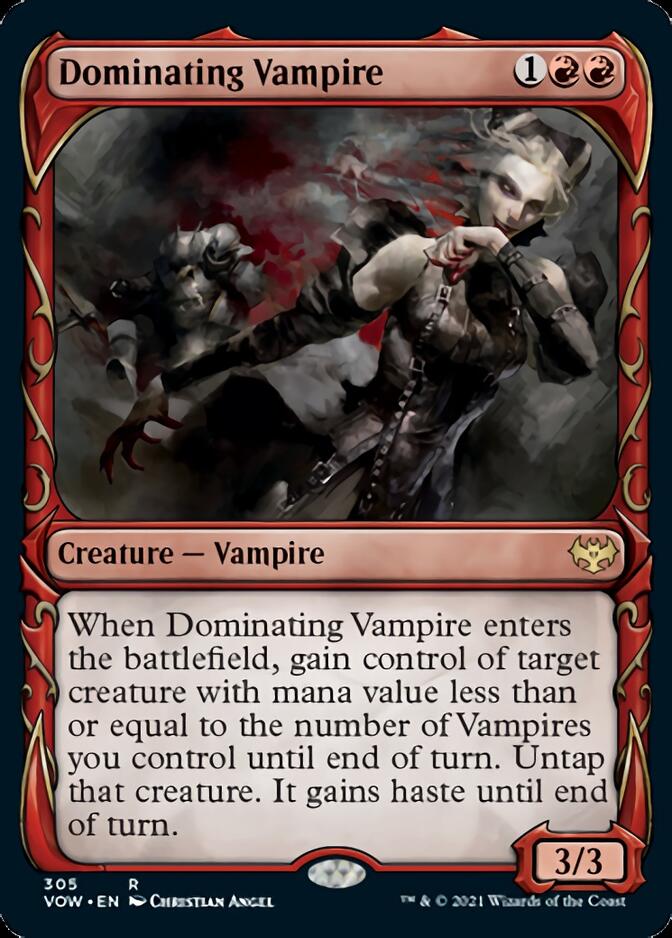 Dominating Vampire (Showcase Fang Frame) [Innistrad: Crimson Vow] | Arkham Games and Comics