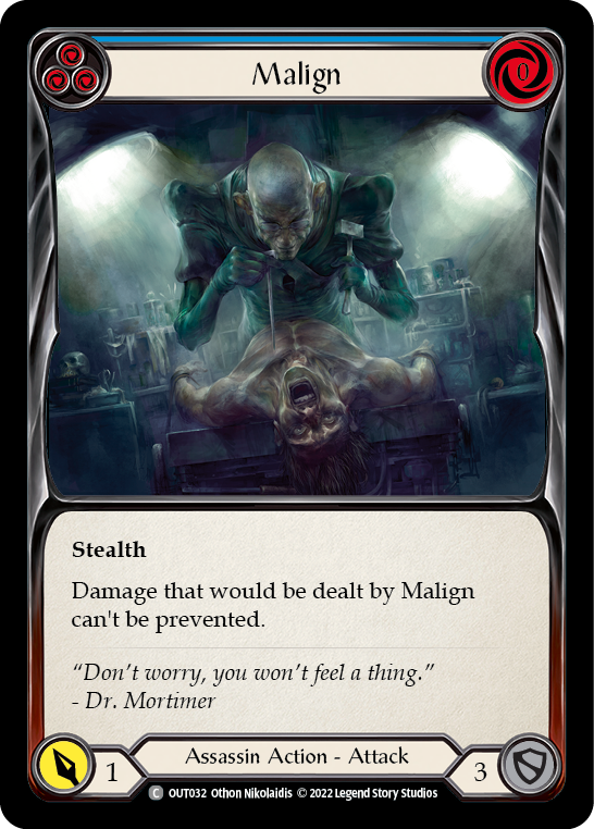 Malign (Blue) [OUT032] (Outsiders)  Rainbow Foil | Arkham Games and Comics