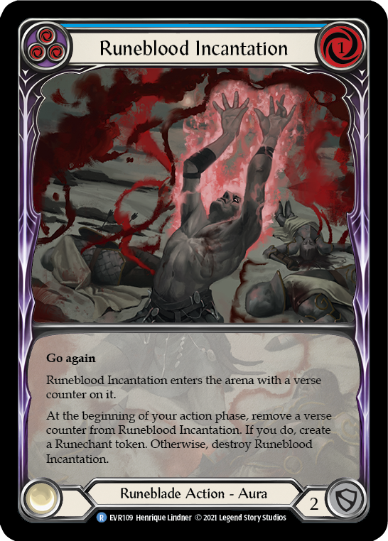 Runeblood Incantation (Blue) [EVR109] (Everfest)  1st Edition Extended Art Rainbow Foil | Arkham Games and Comics