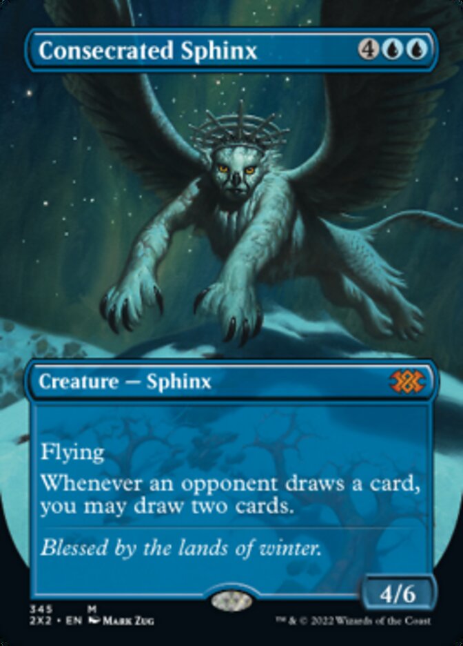 Consecrated Sphinx (Borderless Alternate Art) [Double Masters 2022] | Arkham Games and Comics