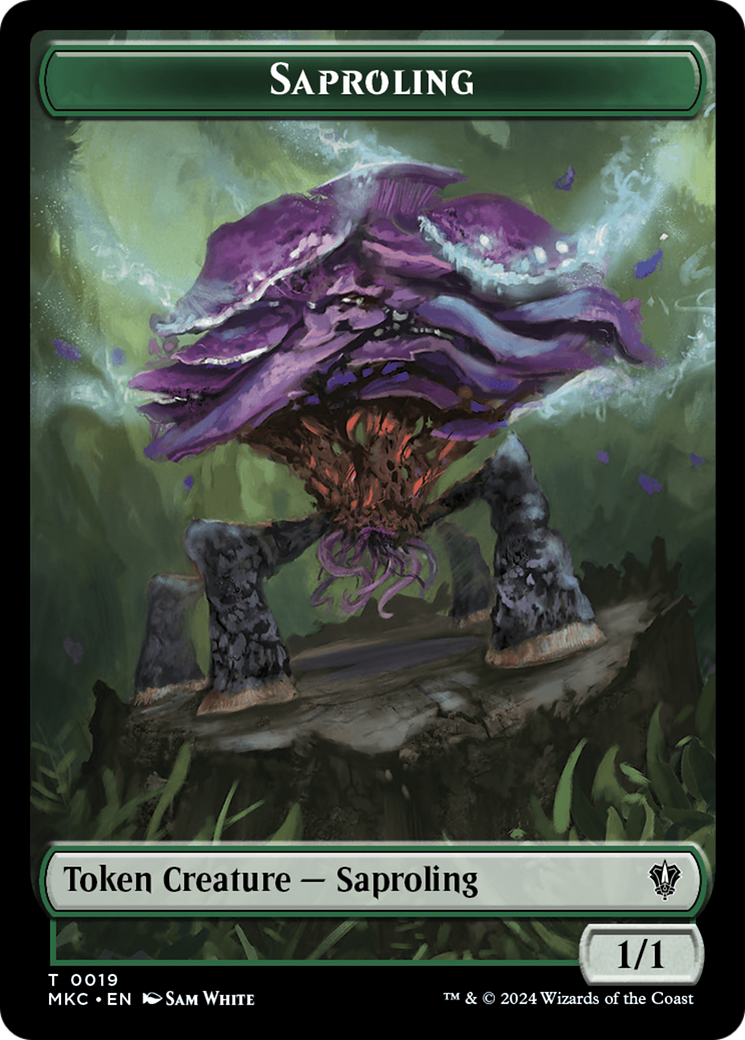 Saproling // Manifest Double-Sided Token [Murders at Karlov Manor Commander Tokens] | Arkham Games and Comics