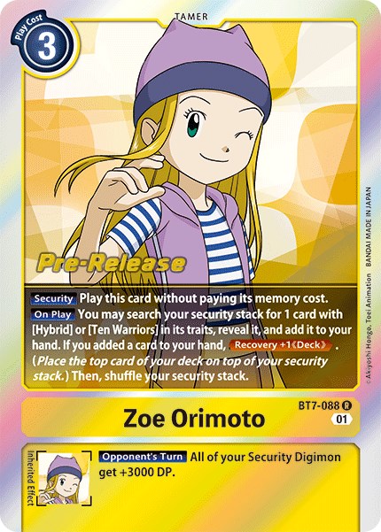 Zoe Orimoto [BT7-088] [Next Adventure Pre-Release Cards] | Arkham Games and Comics