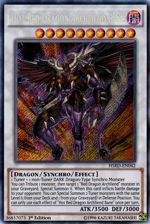 Hot Red Dragon Archfiend Bane [HSRD-EN042] Secret Rare | Arkham Games and Comics