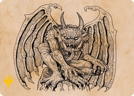 Cloister Gargoyle (Showcase) Art Card (Gold-Stamped Signature) [Dungeons & Dragons: Adventures in the Forgotten Realms Art Series] | Arkham Games and Comics