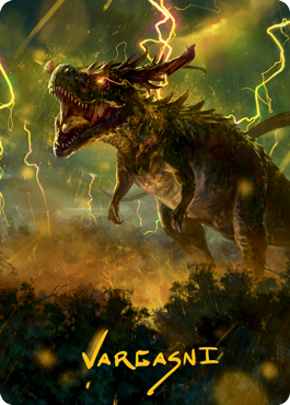 Thrasta, Tempest's Roar Art Card (42) (Gold-Stamped Signature) [Modern Horizons 2 Art Series] | Arkham Games and Comics