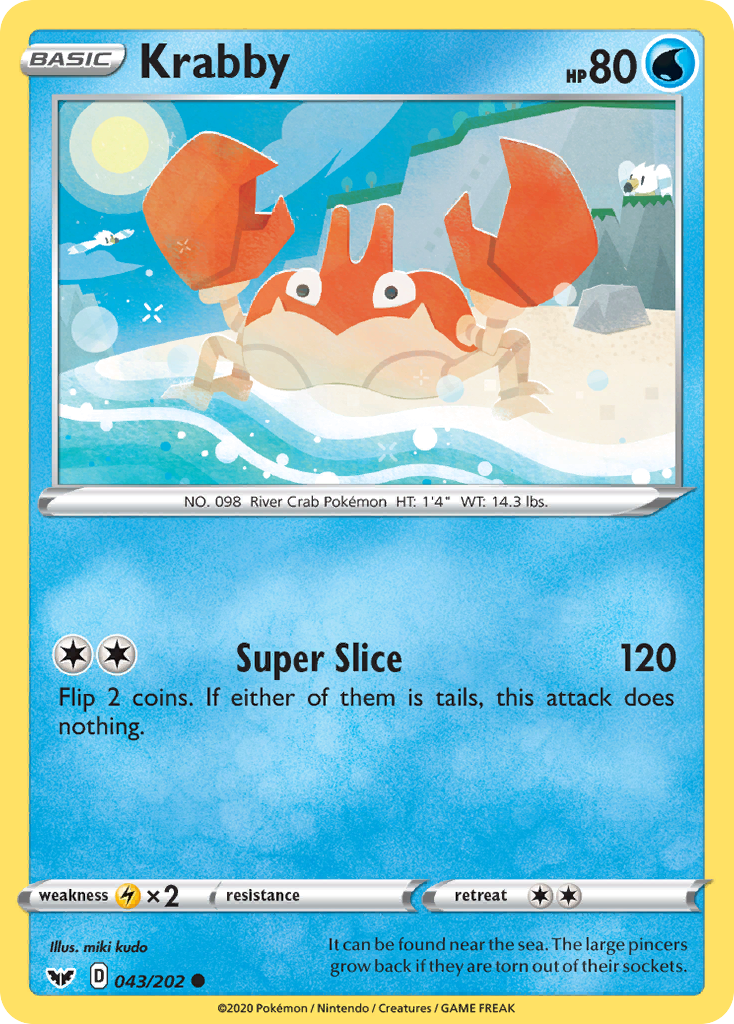 Krabby (043/202) [Sword & Shield: Base Set] | Arkham Games and Comics