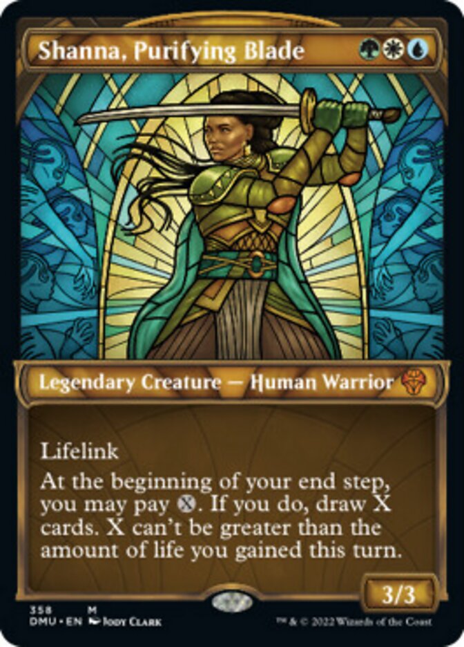 Shanna, Purifying Blade (Showcase Textured) [Dominaria United] | Arkham Games and Comics