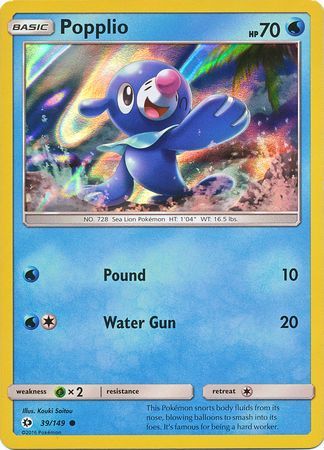 Popplio (39/149) (Water Web Holo) [Sun & Moon: Base Set] | Arkham Games and Comics