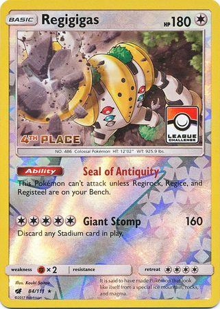 Regigigas (84/111) (League Promo 4th Place) [Sun & Moon: Crimson Invasion] | Arkham Games and Comics