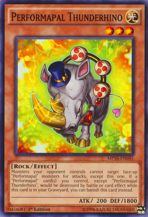 Performapal Thunderhino [MP16-EN045] Common | Arkham Games and Comics