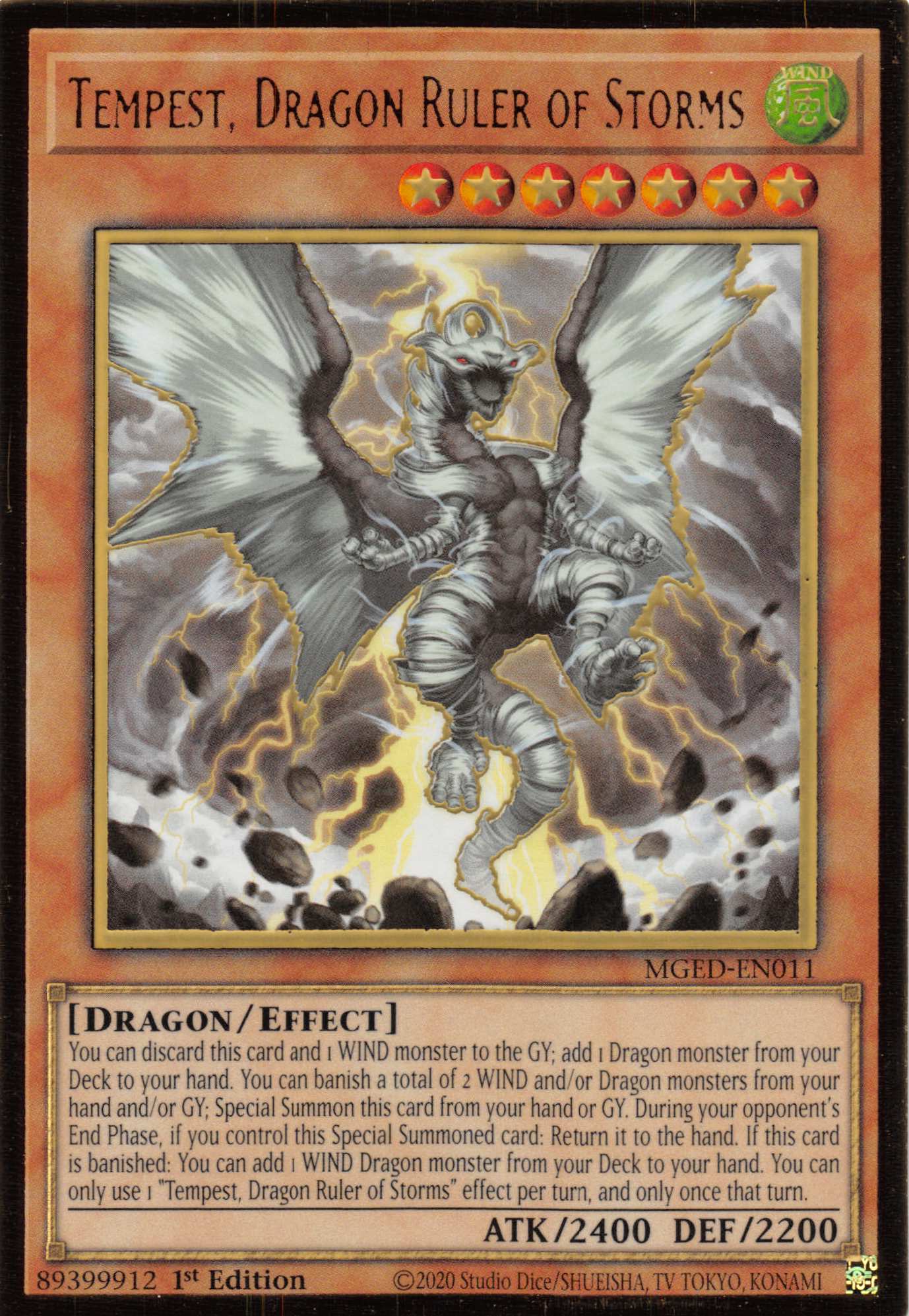 Tempest, Dragon Ruler of Storms [MGED-EN011] Gold Rare | Arkham Games and Comics