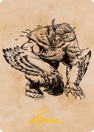 Owlbear (Showcase) Art Card (Gold-Stamped Signature) [Dungeons & Dragons: Adventures in the Forgotten Realms Art Series] | Arkham Games and Comics