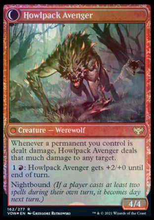 Ill-Tempered Loner // Howlpack Avenger [Innistrad: Crimson Vow Prerelease Promos] | Arkham Games and Comics