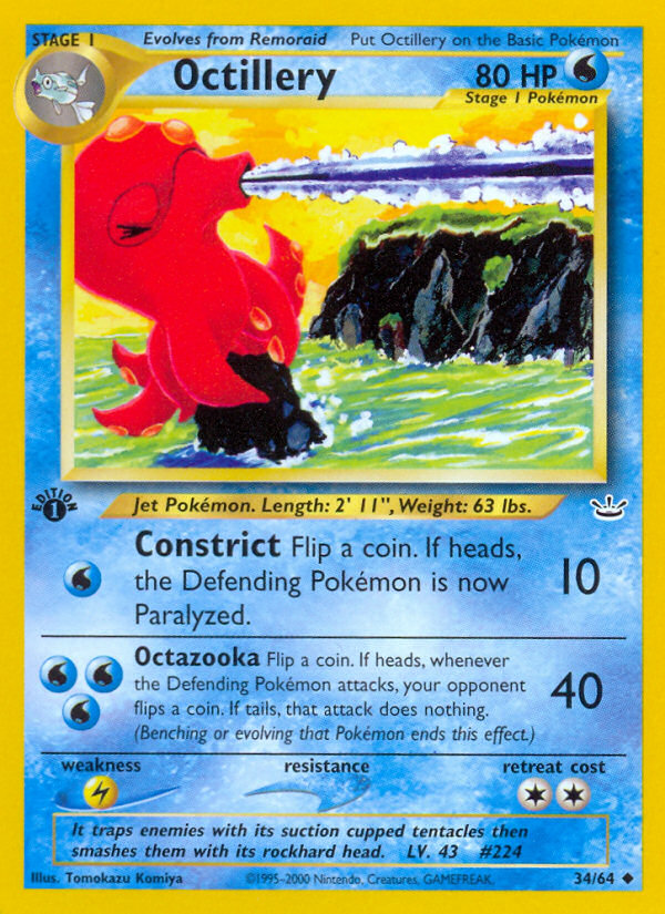 Octillery (34/64) [Neo Revelation 1st Edition] | Arkham Games and Comics