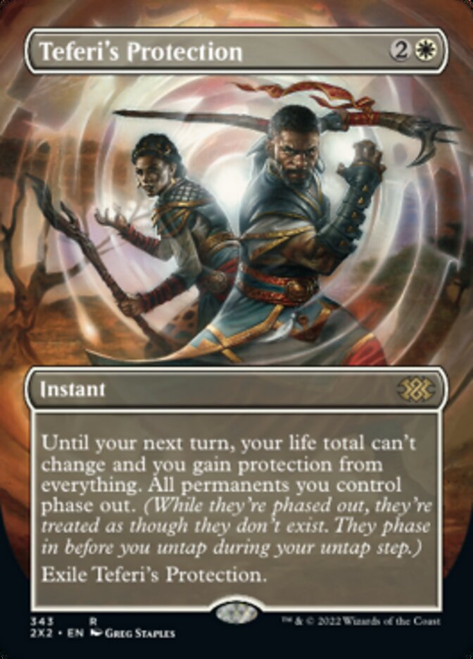 Teferi's Protection (Borderless Alternate Art) [Double Masters 2022] | Arkham Games and Comics