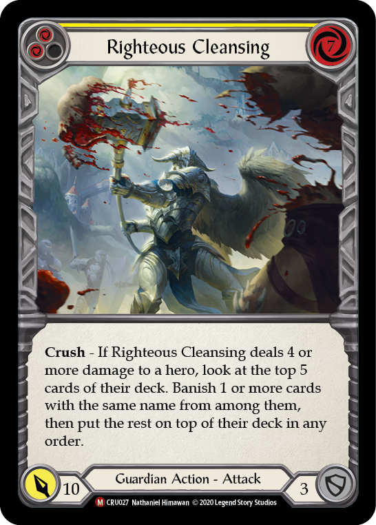 Righteous Cleansing [CRU027] (Crucible of War)  1st Edition Normal | Arkham Games and Comics