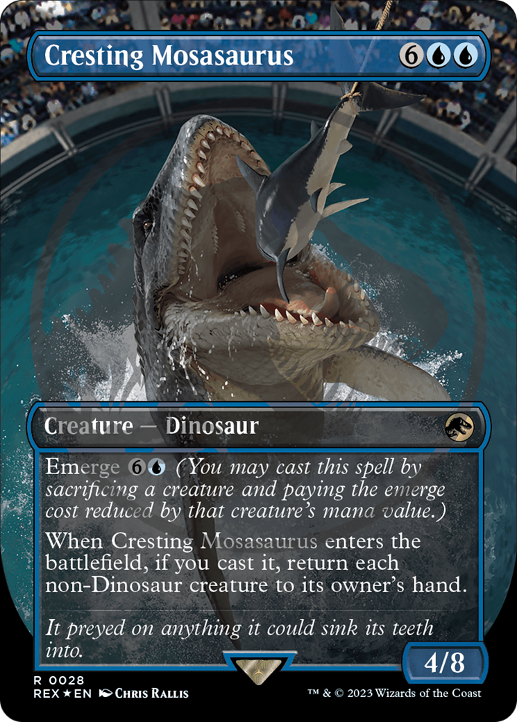 Cresting Mosasaurus Emblem (Borderless) [Jurassic World Collection Tokens] | Arkham Games and Comics