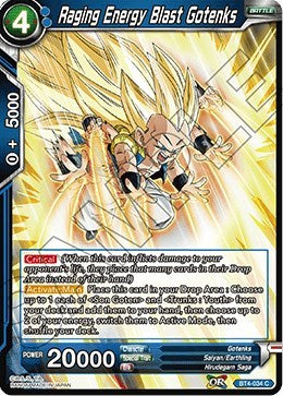 Raging Energy Blast Gotenks [BT4-034] | Arkham Games and Comics