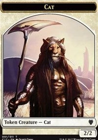 Cat (001) // Cat Warrior (008) Double-sided Token [Commander 2017 Tokens] | Arkham Games and Comics