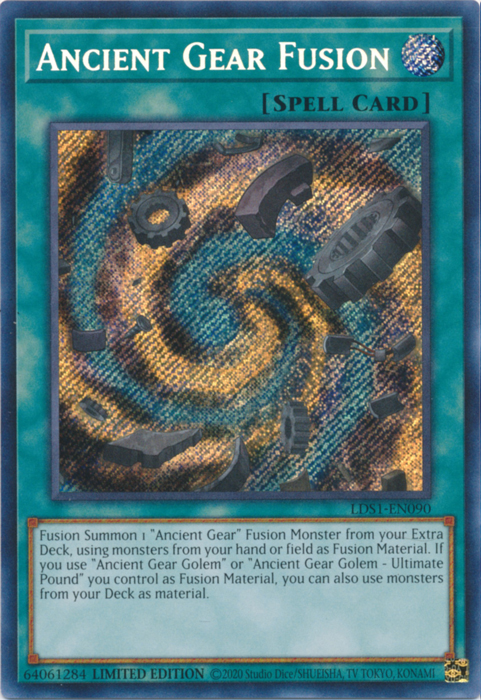 Ancient Gear Fusion [LDS1-EN090] Secret Rare | Arkham Games and Comics