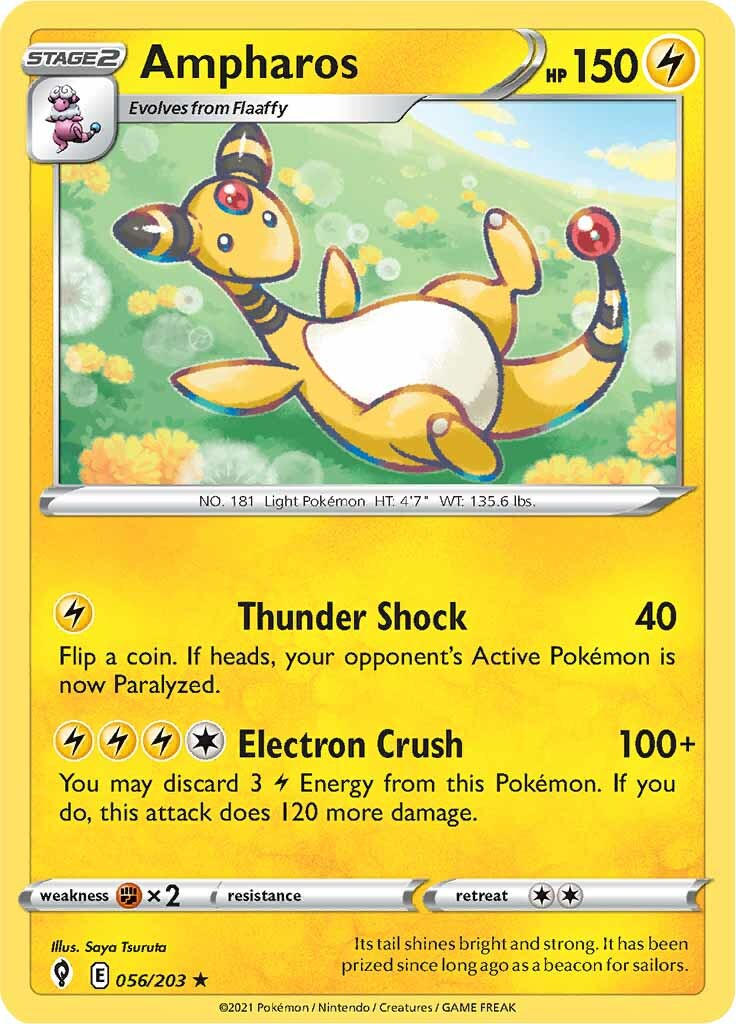 Ampharos (056/203) [Sword & Shield: Evolving Skies] | Arkham Games and Comics