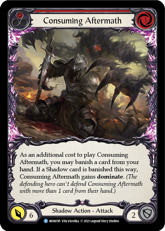 Consuming Aftermath (Red) [MON195-RF] (Monarch)  1st Edition Rainbow Foil | Arkham Games and Comics